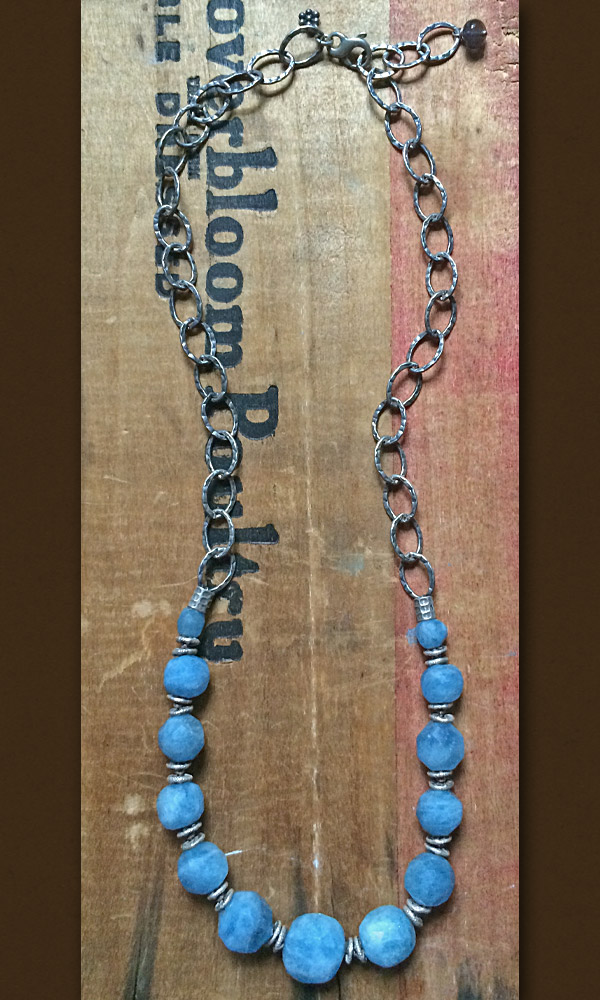 Aquamarine Boulder Necklace