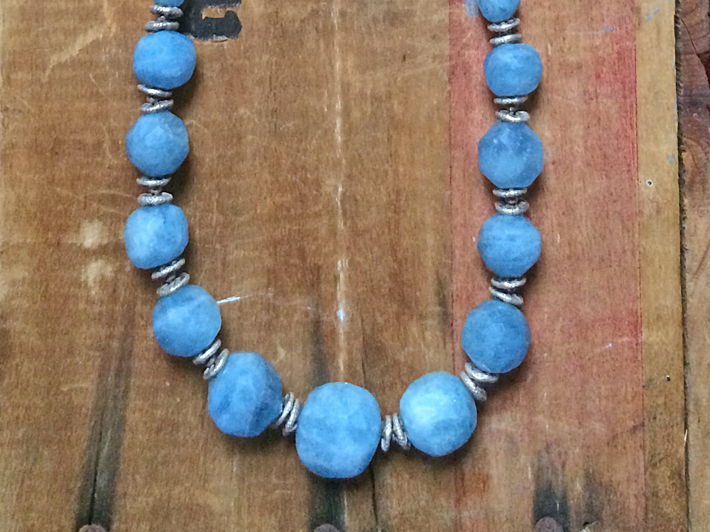 Aquamarine Boulder Necklace
