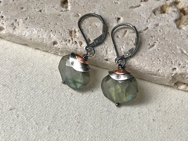 double topped labradorite earrings