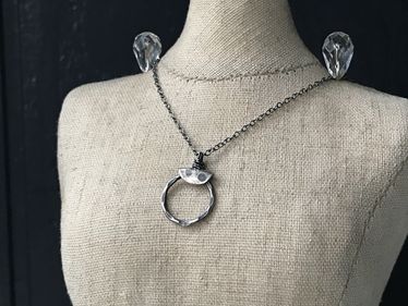 sterling topped petite circle necklace
