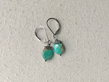 sterling capped turquoise earrings