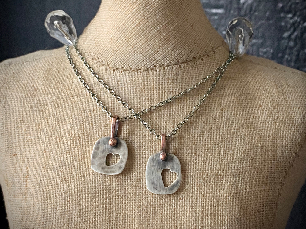 Rustic Sterling Heart Pendant Daisy Chains Jewelry