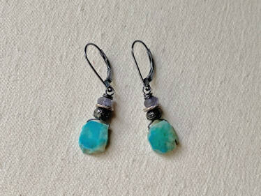 Gem Silica & Iolite Earrings