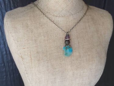 Gem Silica & Iolite Pendant