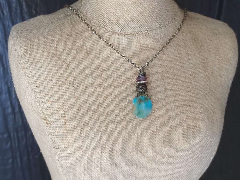 Gem Silica & Iolite Pendant