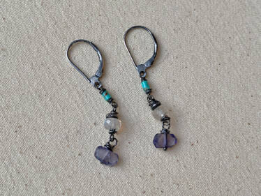 turquoise, moonstone and polite earrings