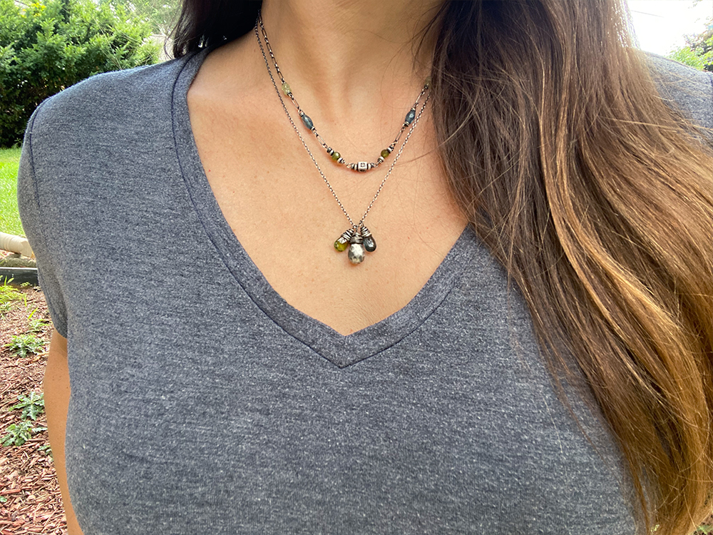 Blue & Green Kaleidoscope Necklace - Image 2