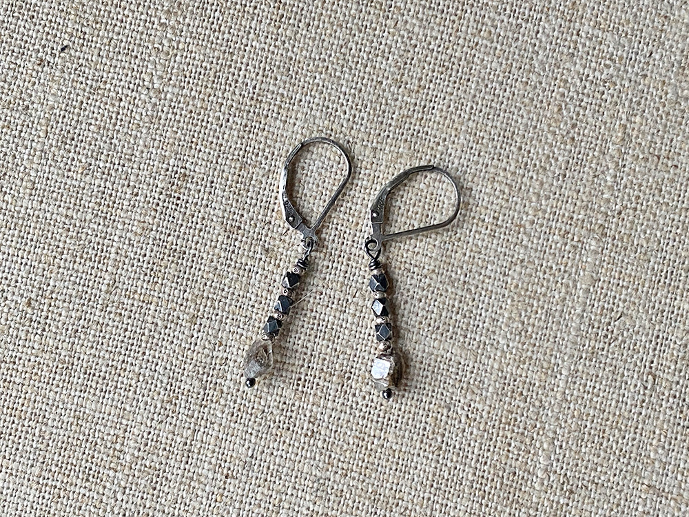 herkimer diamond quartz earrings