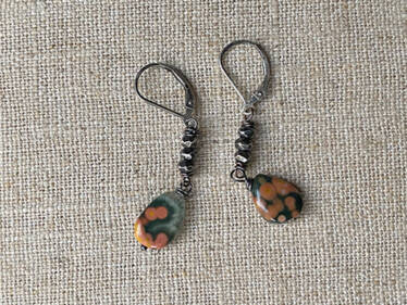 Ocean Jasper Double Dangle Earrings