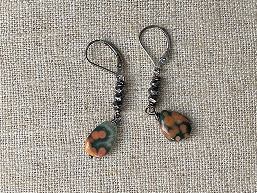 Ocean Jasper Double Dangle Earrings