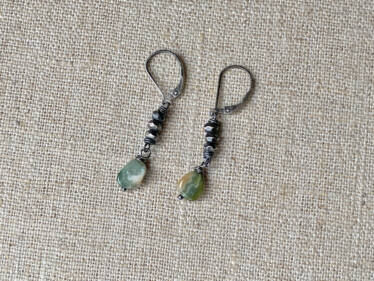 ocean jasper double dangel earrings