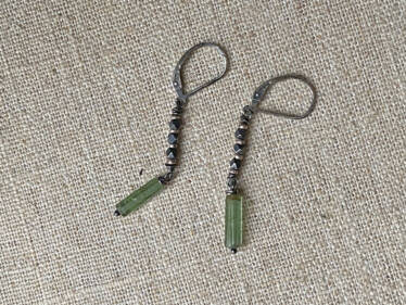 tourmaline & thai silver earrings