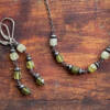 Five Stone Green Garnet Necklace