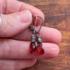 rustic red garnet earrings