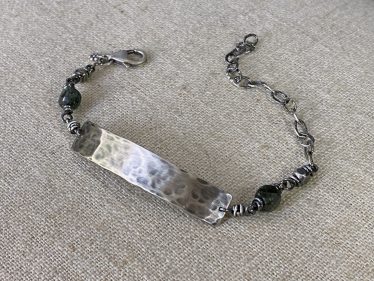 sterling riverbed bracelet with kyanite by Daisy Chains Jewelry