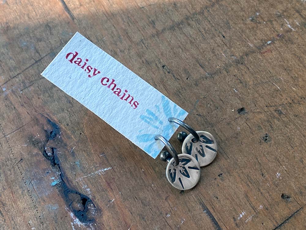 Sterling Silver Pressed Leaf Earrings - Image 2