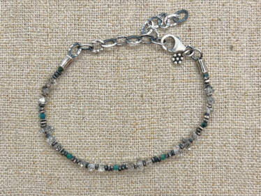 diamond quartz & grandidierite Bracelet