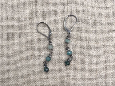 grandidierite rainfall earrings