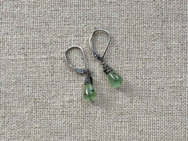 green kyanite nest earrings