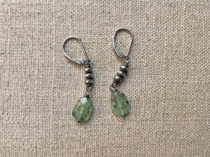 green kyanite & Thai silver earrings