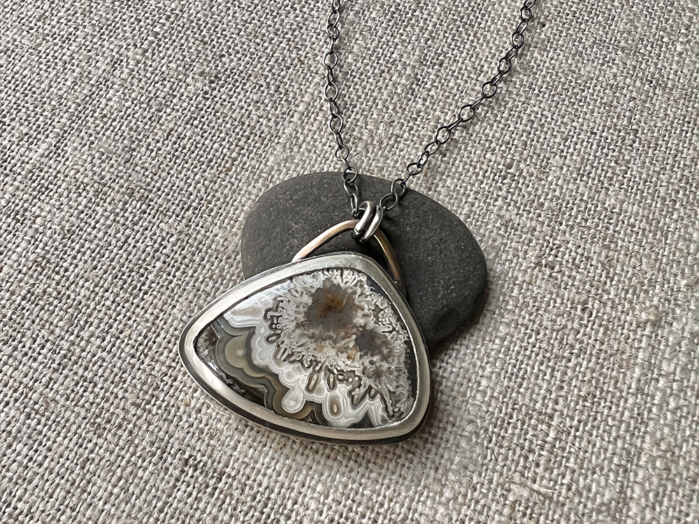Stardust Crazy Lace Agate Pendant - Image 3