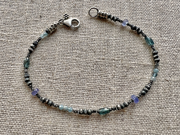Tanzanite & Aquamarine Bracelet by Daisy Chains Jewelry