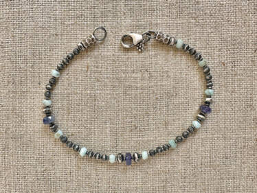 Tanzanite & Larimar Thai Silver Bracelet
