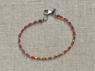carnelian and Thai silver gemstone bracelet