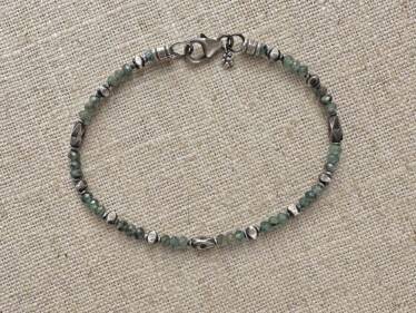 Green Kyanite & Thai Silver Bracelet