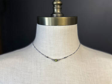 Vesuvianite & Thai Silver Everyday Necklace