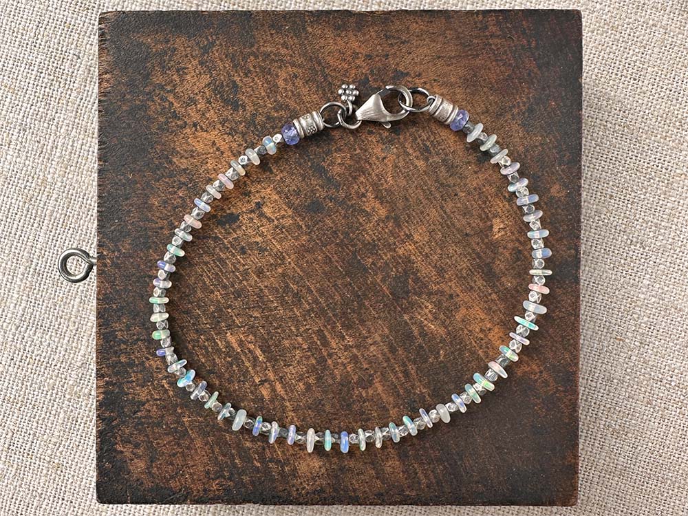 Ethiopian Opal Bracelet with Tanzanite Accents