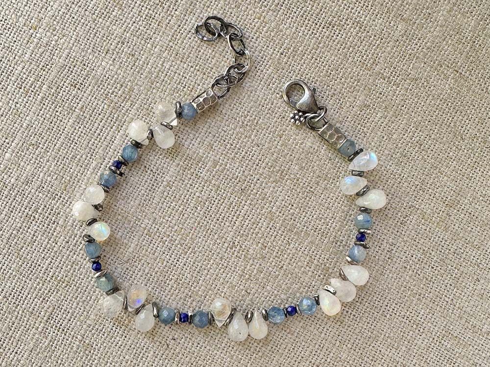 Rainbow Moonstone Drop Bracelet