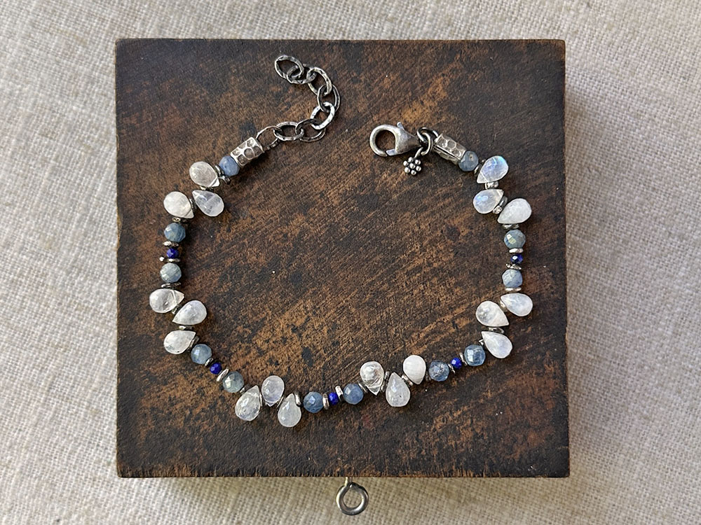 Rainbow Moonstone Drop Bracelet