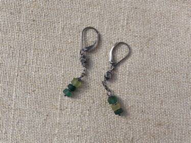 Ancient glass & Thai Silver Earrings