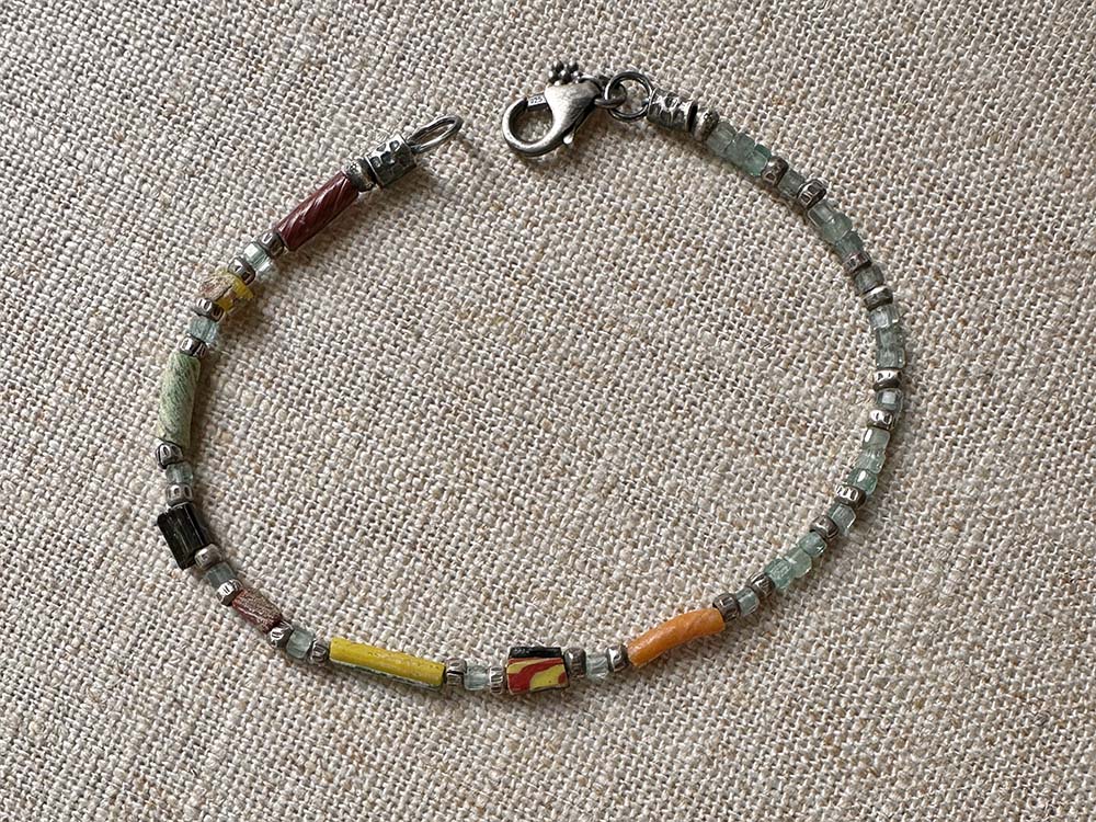 Ancient Roman Glass & Apatite Bracelet