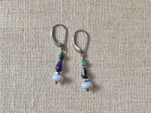 Blue Opal & Sodalite Stack Earrings
