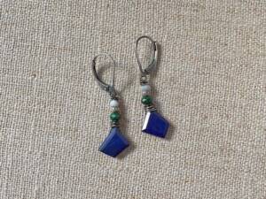 Lapis Four Corners Earrings
