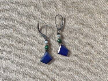Lapis Four Corners Earrings