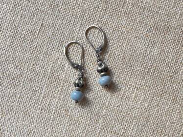 Ruffled Blue Opal Earrings