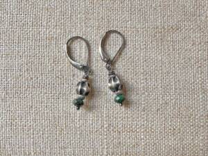 Ruffled Malachite Earrings