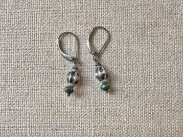 Ruffled Malachite Earrings