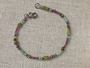 Vesuvianite, Apatite, & Ruby Bracelet