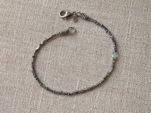 Apatite & Thai Silver Solitaire Bracelet