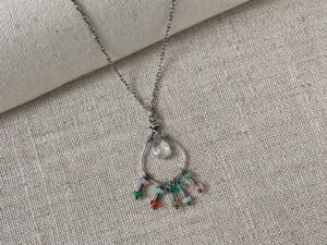 Topaz Pendant with Opal Fringe