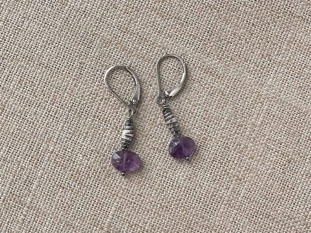 Faceted Amethyst Earrings