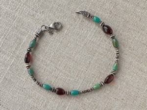 Amber & Green Turquoise Bracelet