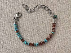 Hessonite Garnet & Kingman Turquoise Bracelet