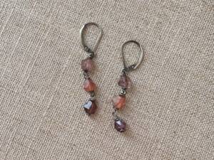 Spinel Three Stone Earrings