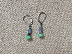 Chrysoprase & Kyanite Stack Earrings