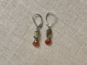 Labradorite & Rusty Kyanite Earrings